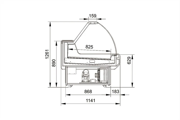 Air Cooling Meat Display Cooler